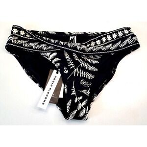 NEW Robin Piccone Bikini Bottom  Womens L Black White Swimsuit Beach NWT